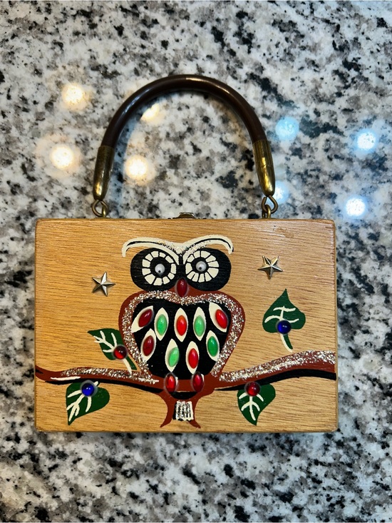Handbags - Vintage Gary Gail’s wooden small purse signed